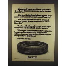 1976 Pirelli Tire Ad - How Much More Would You Pay