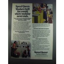 1982 Speed Queen Washer Ad - Washday Never Ends