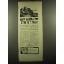 1938 Phoenix Mutual Retirement Income Plan Ad - How a man of 40 can retire