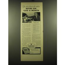 1938 Phoenix Mutual Retirement Income Plan Ad - You don't have to be rich