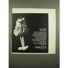 1968 Halle's Eden Clown with Collins and Aikman Plush Face Advertisement