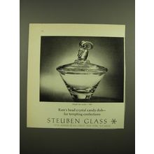 1968 Steuben Glass Ram's Head Crystal Candy Dish Advertisement