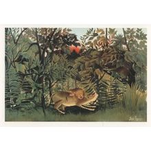 Henri Rousseau The Hungry Lion Antelope Basel Gallery Painting Postcard