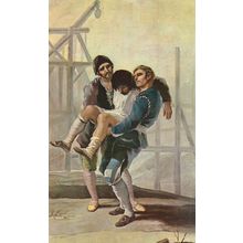 Goya The Wounded Mason Painting Postcard