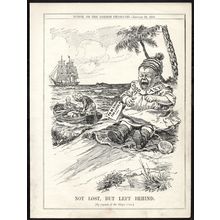NOT LOST, BUT LEFT BEHIND 1913 John Bernard Partridge PUNCH CARTOON PAGE