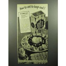 1946 Nabisco Ritz Crackers Ad - Eat to Keep Cool!