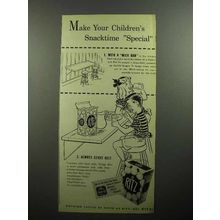 1946 Nabisco Ritz Crackers Ad - Make Snacktime Special