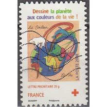 France 2008 Michel 4545 O Cote (2015) 1.25 € Croix-Rouge La Couleur, la vie