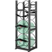 Refrigerant Tank Rack, with 2 x 30lbs and Other 3 Small Bottle Tanks, Cylind...