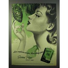 1946 Sierra Pine Soap Ad - Art by Henry Clive - Pine Cone
