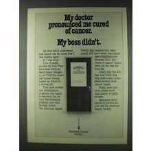 1978 American Cancer Society Ad - Doctor Cured