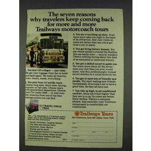 1978 Trailways Tours Bus Ad - Seven Reasons