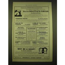 1924 Frederick A. Stokes Company Ad - Doctor Dolittle's Circus by Hugh lofting