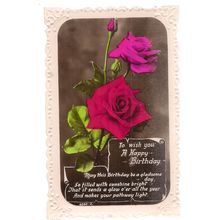 TO WISH YOU A HAPPY BIRTHDAY .. used vintage postcard