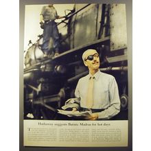 1954 Hathaway Shirts Ad - Hathaway suggests Batiste Madras for hot days