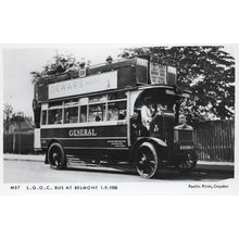 LGOC Bus at Belmont Tram Transport Photo Postcard