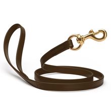 Dog Pet Leash with Brass Hardware W 3/4” L 4 FT Dark Chocolate Brown