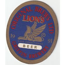 BEER MAT - LION'S ORIGINAL BREWS - LION'S BEER - (Cat No 001) - (1992)
