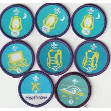 Scout Badges 8 x Staged - Computer 2002+ - 2 x White & 6 x Black Backs (BY72)