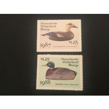 ICOLLECTZONE US Massachusetts 87, 88 Duck Stamps VF NH