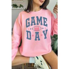 Pink Rugby GAME DAY Graphic Drop Shoulder Sweatshirt