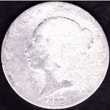1882 Great Britain 1 Half Crown (2 & Half Shillings) Silver Coin