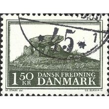 DENMARK, Neolithic burial site, green-grey 1966, 1.50Kr, #2