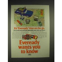 1976 Eveready Batteries Ad - Time on The Go