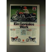 1977 Suzuki GS750, GS400 Motorcycle Ad, in German!!
