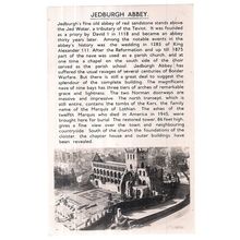 JEDBURGH ABBEY, SCOTLAND . unused vintage postcard BY j b wHITE =