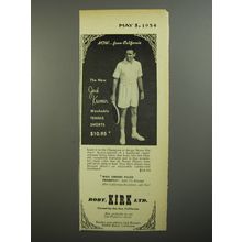 1954 Robt. Kirk Ltd Jack Kramer Washable Tennis Shorts Advertisement