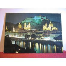 OLD TOWN & FORTRESS, SALZBURG, AUSTRIA used postcard 1978 pm #