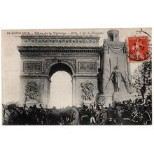 PRINTED POSTCARD OF VICTORY PARADE ARC DE TRIOMPHE PARIS 14th.JULY 1919 (4267)