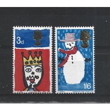 GB.Christmas.Children's Paintings set of 2.Phosphor Issue.Mounted Mint.Jul25a