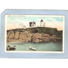 ME York Beach Lighthouse Postcard Nubble Light Lighthouse lighthouse_box1~292