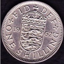 1962 Great Britain 1 Shilling Coin English