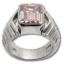 Sterling Silver Bar CZ Cubic Zirconia Square Ring