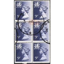 1971-92 Wales Regional Machin Definitives . 9p. Value. Deep Violet. F/Used Block
