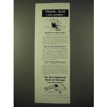 1954 First National Bank of Chicago Travelers Checks Ad