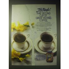 1989 Taster's Choice Coffee Ad - It's back! That second cup