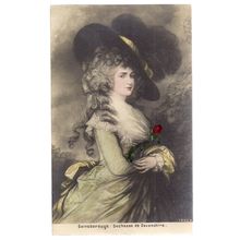 DUCHESS OF DEVONSHIRE by Gainsborough unused vintage postcard c. 1900 =