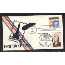 FDC Dual 2145 AMERIPEX '86 2218h Taft (Cachet-U/A) Box0298