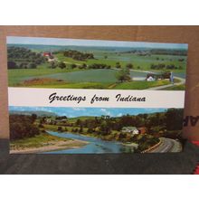 multiview, INDIANA state, USA. unused vintage postcard /