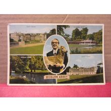 multiview, WOBURN ABBEY used postcard 1966 pm Duke of Bedford #