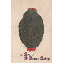 The Seal Of St Benet's Abbey Norfolk Antique PB Postcard