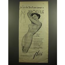 1952 Flexees Profile-Hi Girdle and Profile Bra Ad - look 3 to 7 years younger