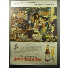 1954 Knickerbocker Beer Ad - art by Lumen Martin Winter - Dutch Weight