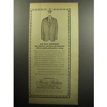 1957 Brooks Brothers Clothing Ad - Our boys' department suits, topcoats