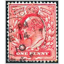 1902 King Edward VII 1d Red Used (as picture) C2-1