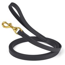 Dog Pet Leash Black w/ Brass Hardware W 3/4" - L15'